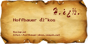 Hoffbauer Ákos névjegykártya